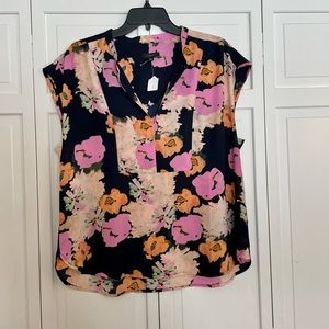 J.crew floral blouse size large nwt